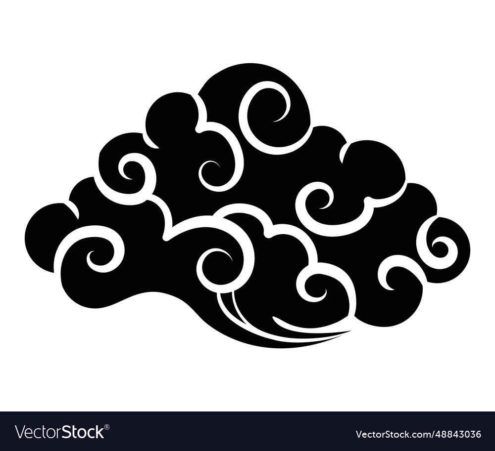 Chinese cloud silhouette traditional Royalty Free Vector