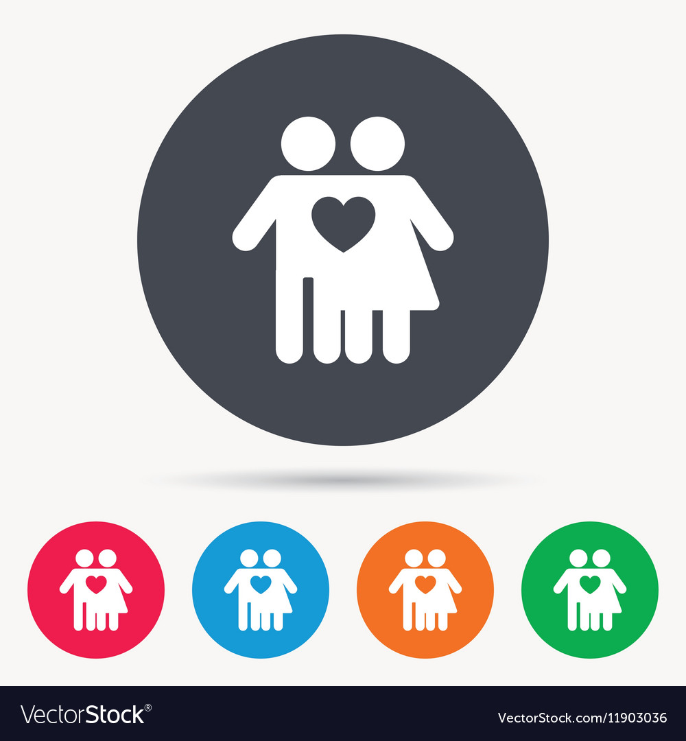 Couple love icon traditional young family sign Vector Image