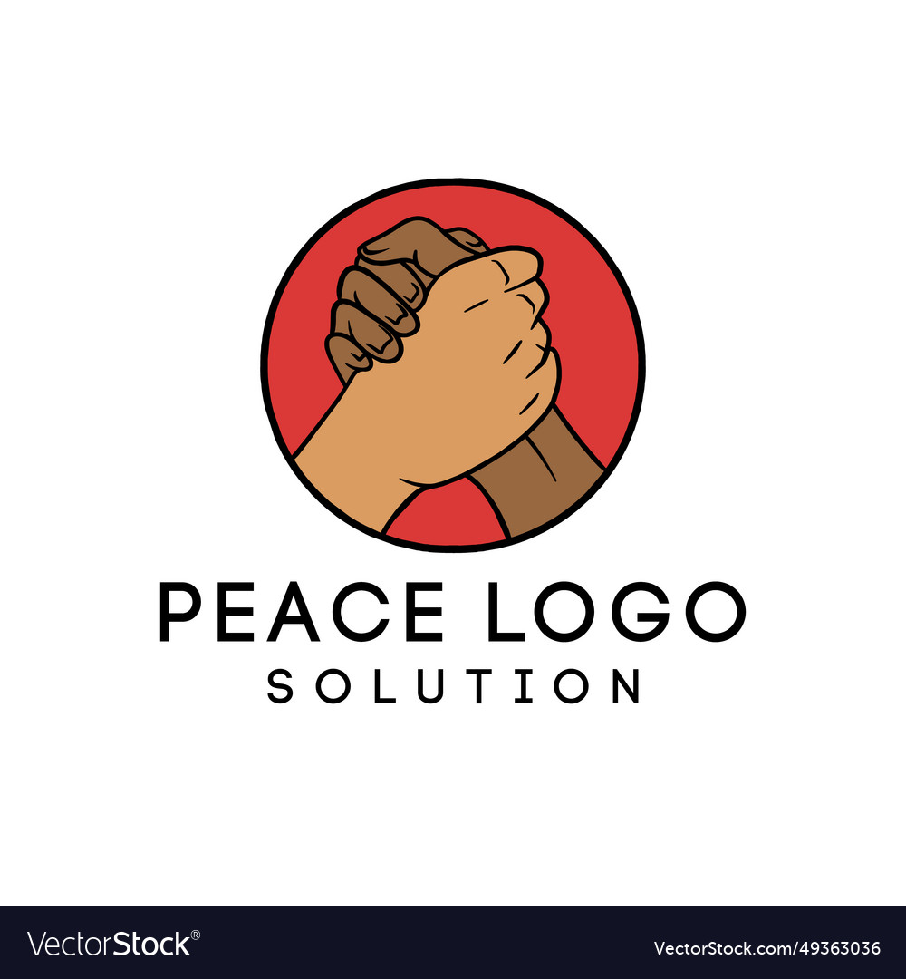 Hand drawn art of peace logo design emblem Vector Image