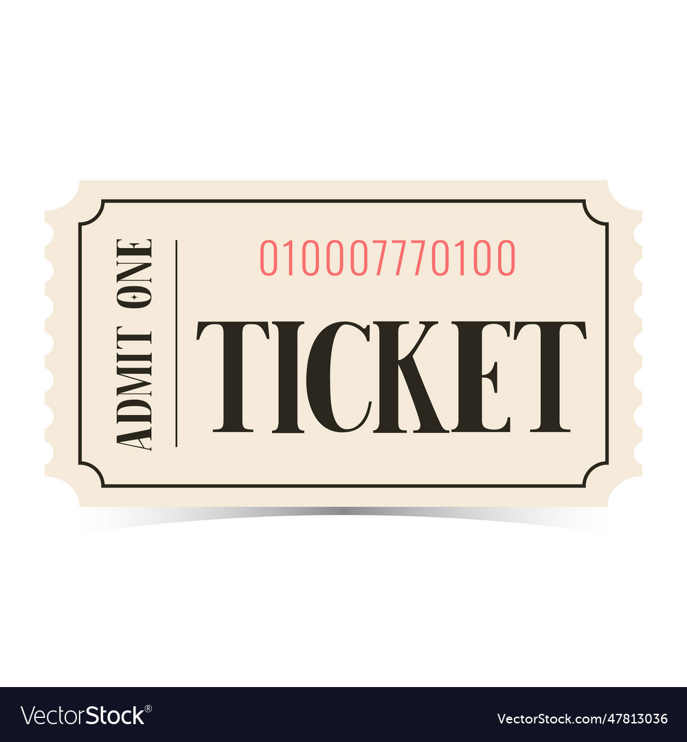 Isolated white ticket Royalty Free Vector Image