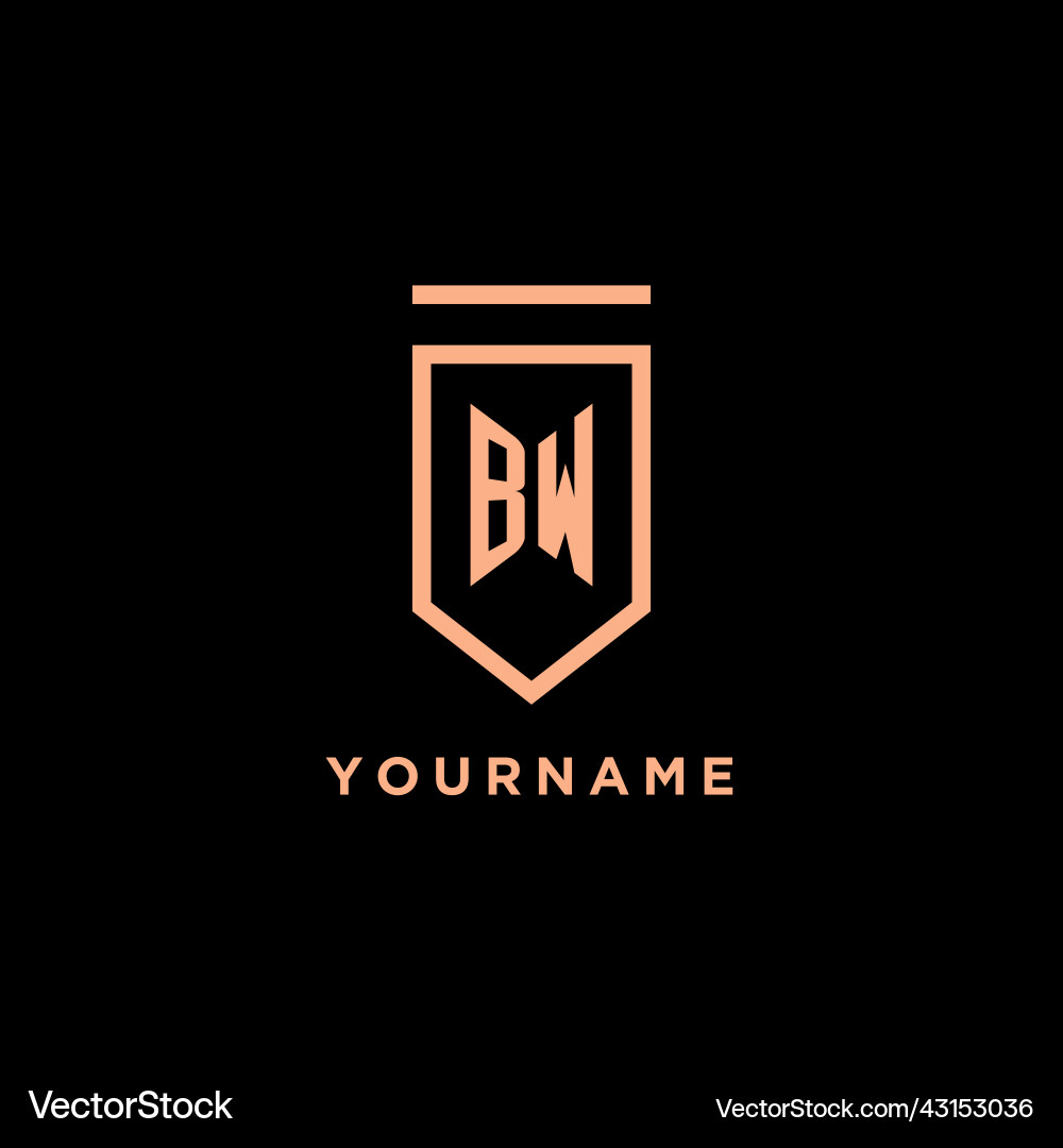 Monogram initial with shield logo design icon Vector Image