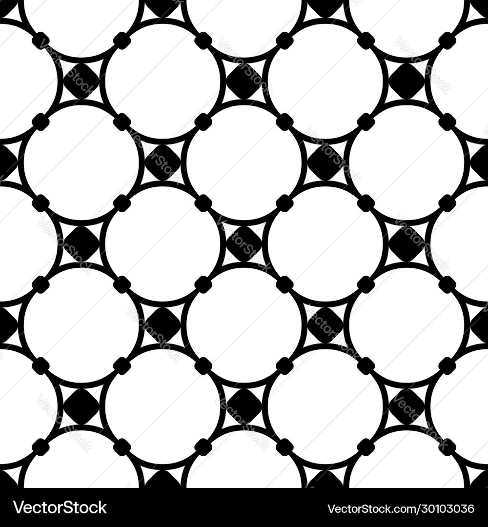 Seamless pattern circles and nodes Royalty Free Vector Image