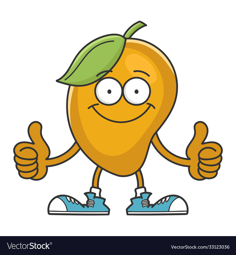 Smiling mango fruit cartoon character Royalty Free Vector Smiling mango fruit cartoon character Royalty Free Vector