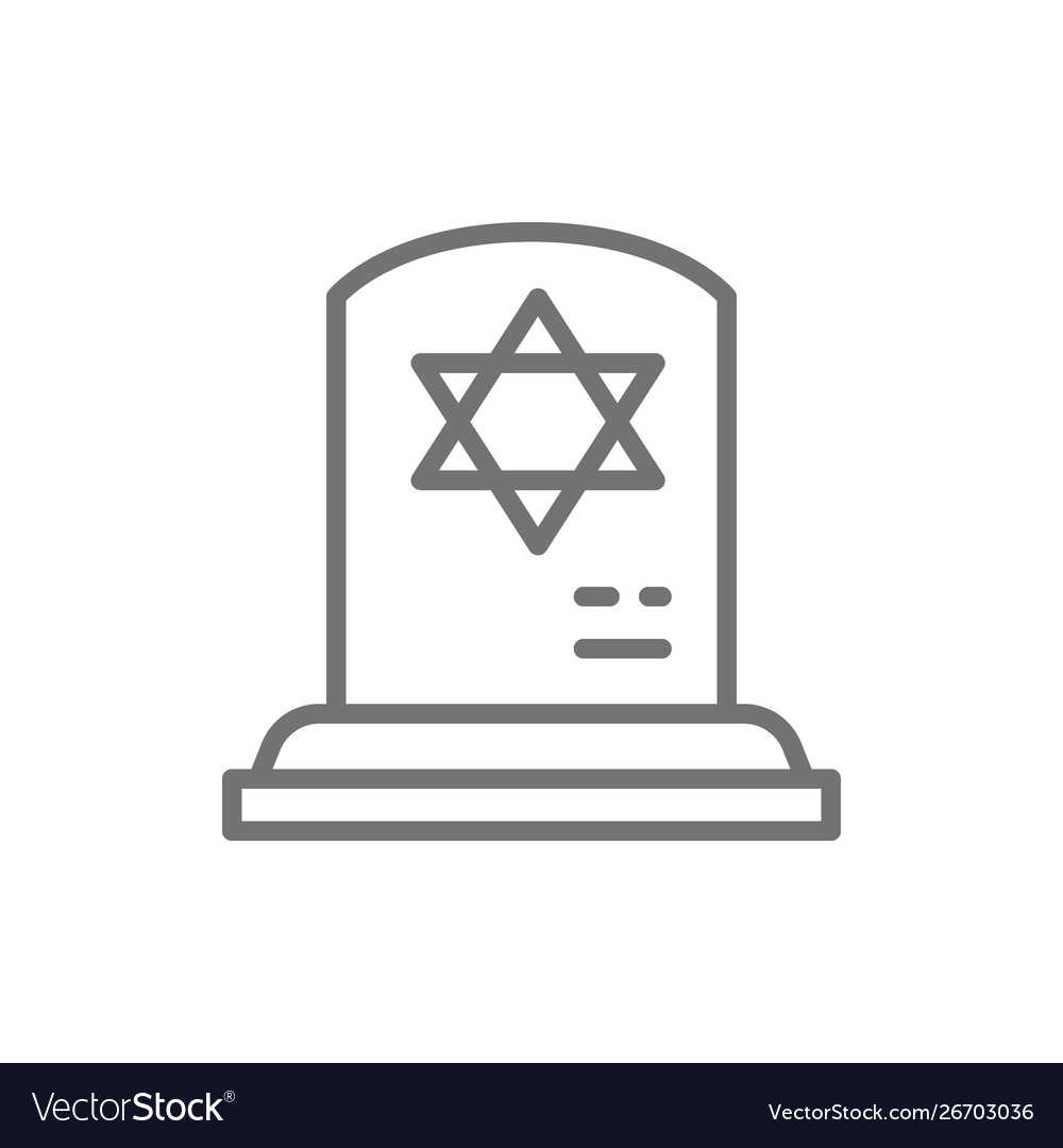 Tombstone with star david gravestones Royalty Free Vector