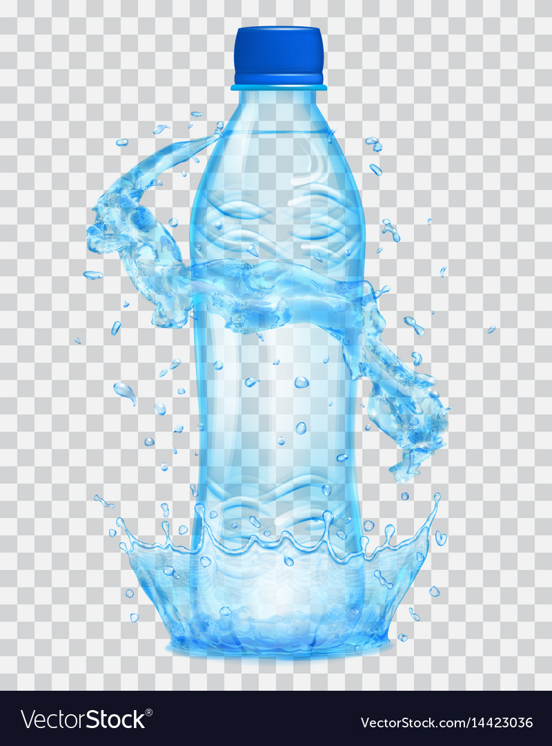 Transparent Plastic Bottle With Water Crown Vector Image