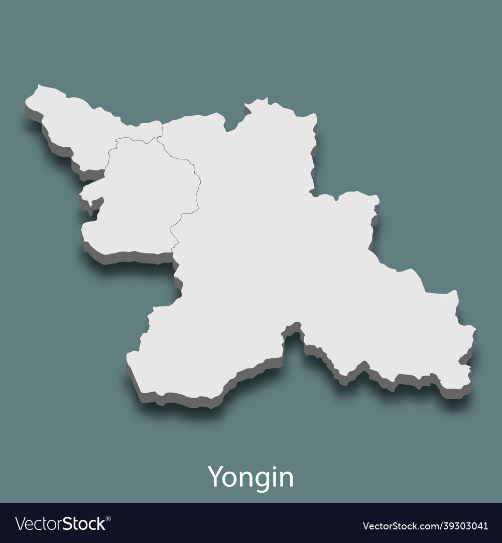 3d isometric map of yongin is a city korea Vector Image