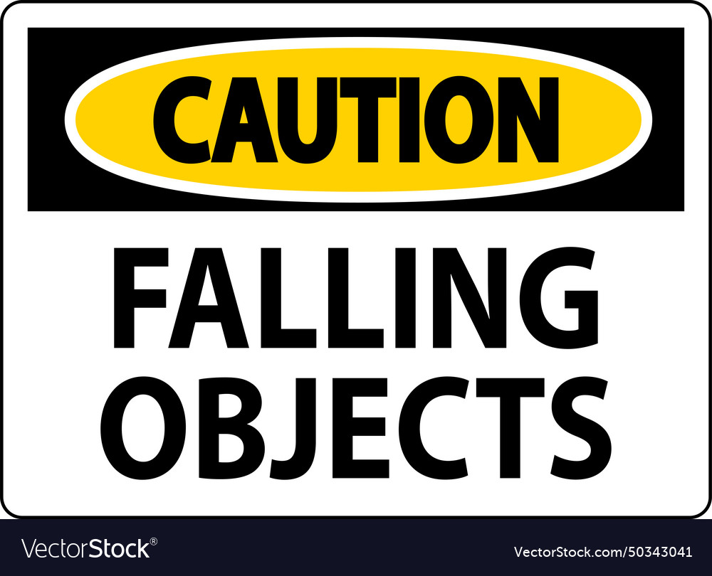 Caution sign falling objects Royalty Free Vector Image