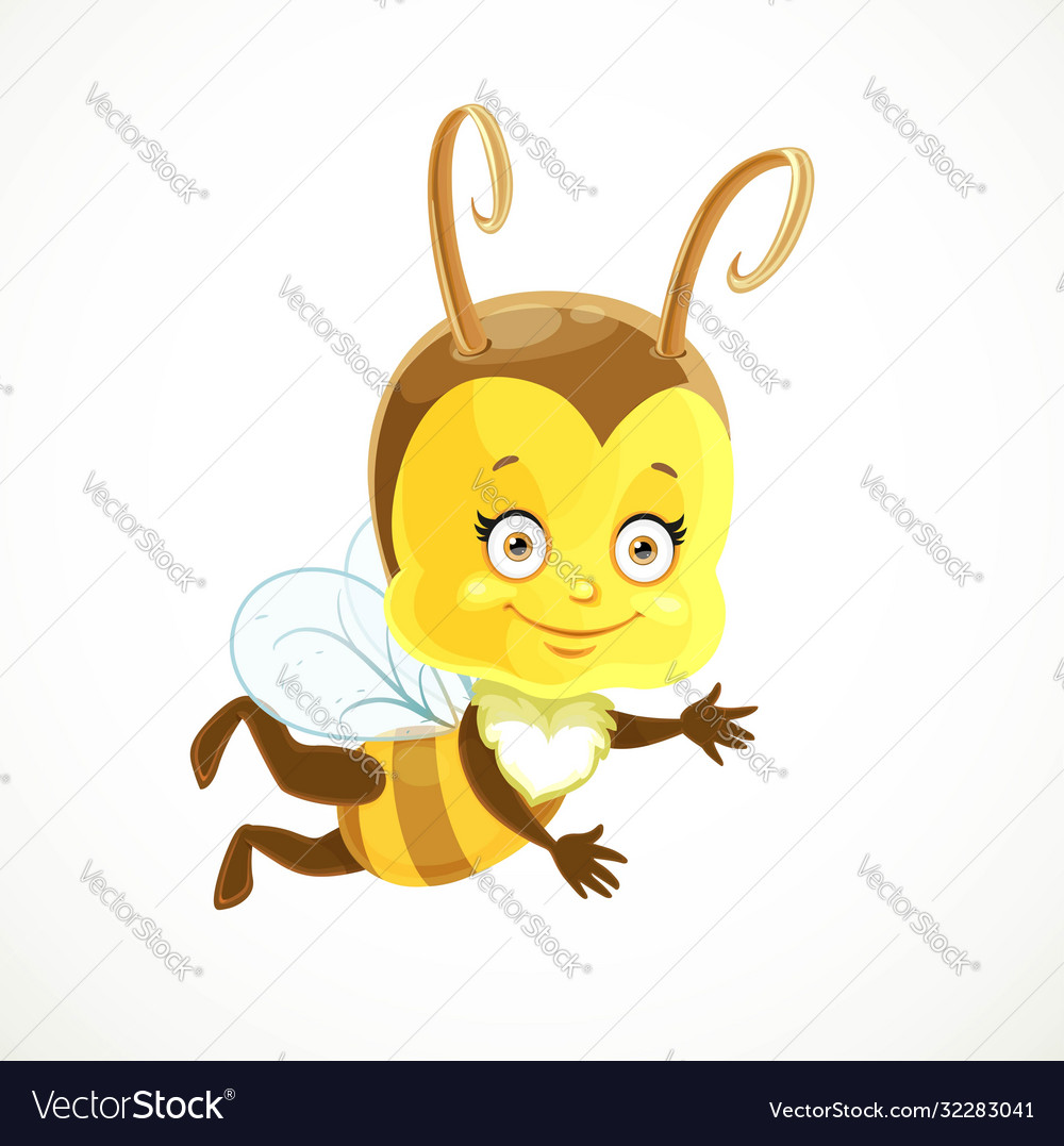 Cute baby bee isolated on a white background Vector Image