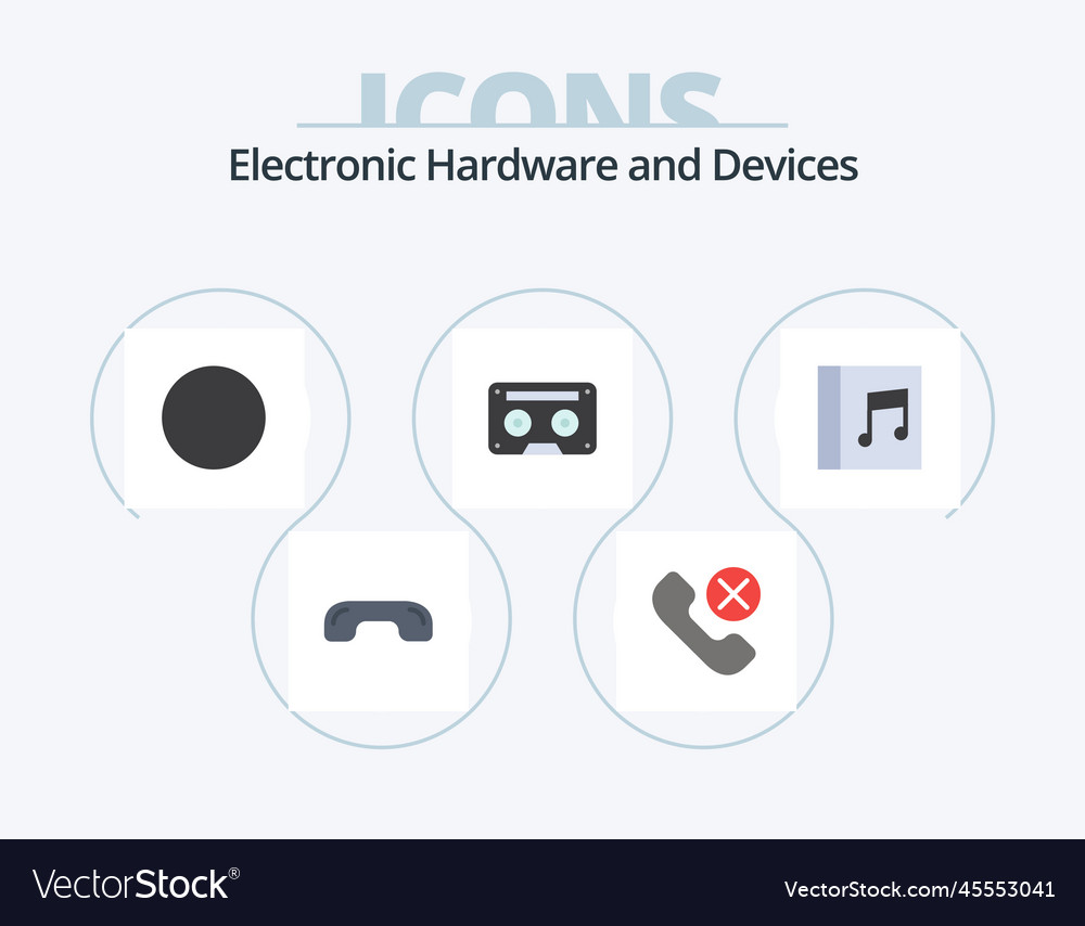 Devices flat icon pack 5 design tape