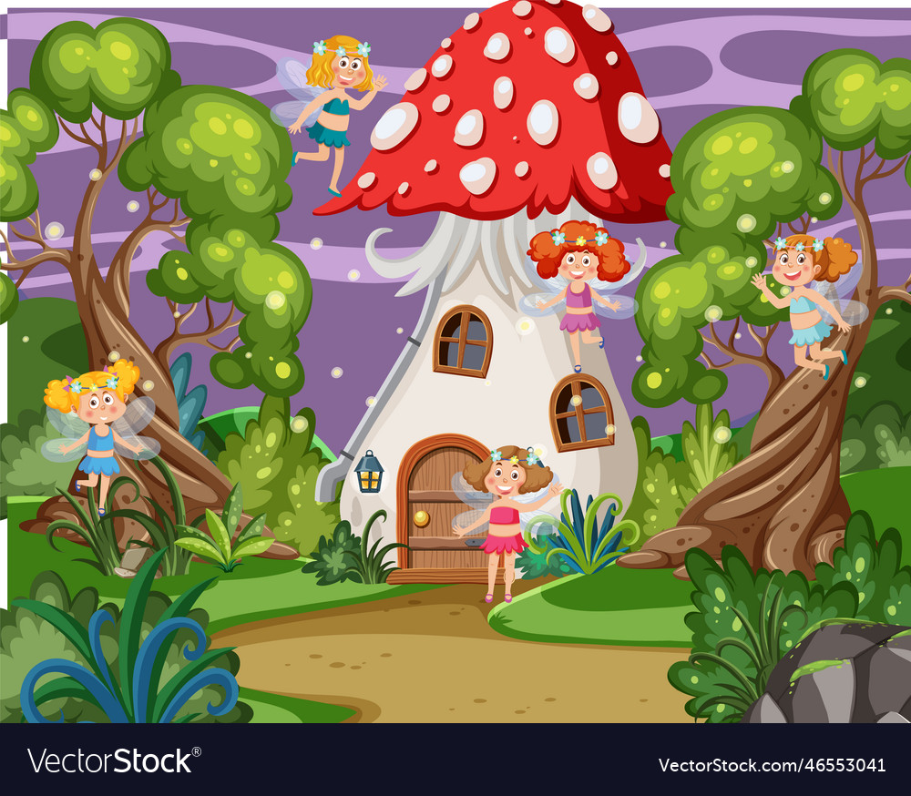 fairies-in-fairy-tales-forest-royalty-free-vector-image