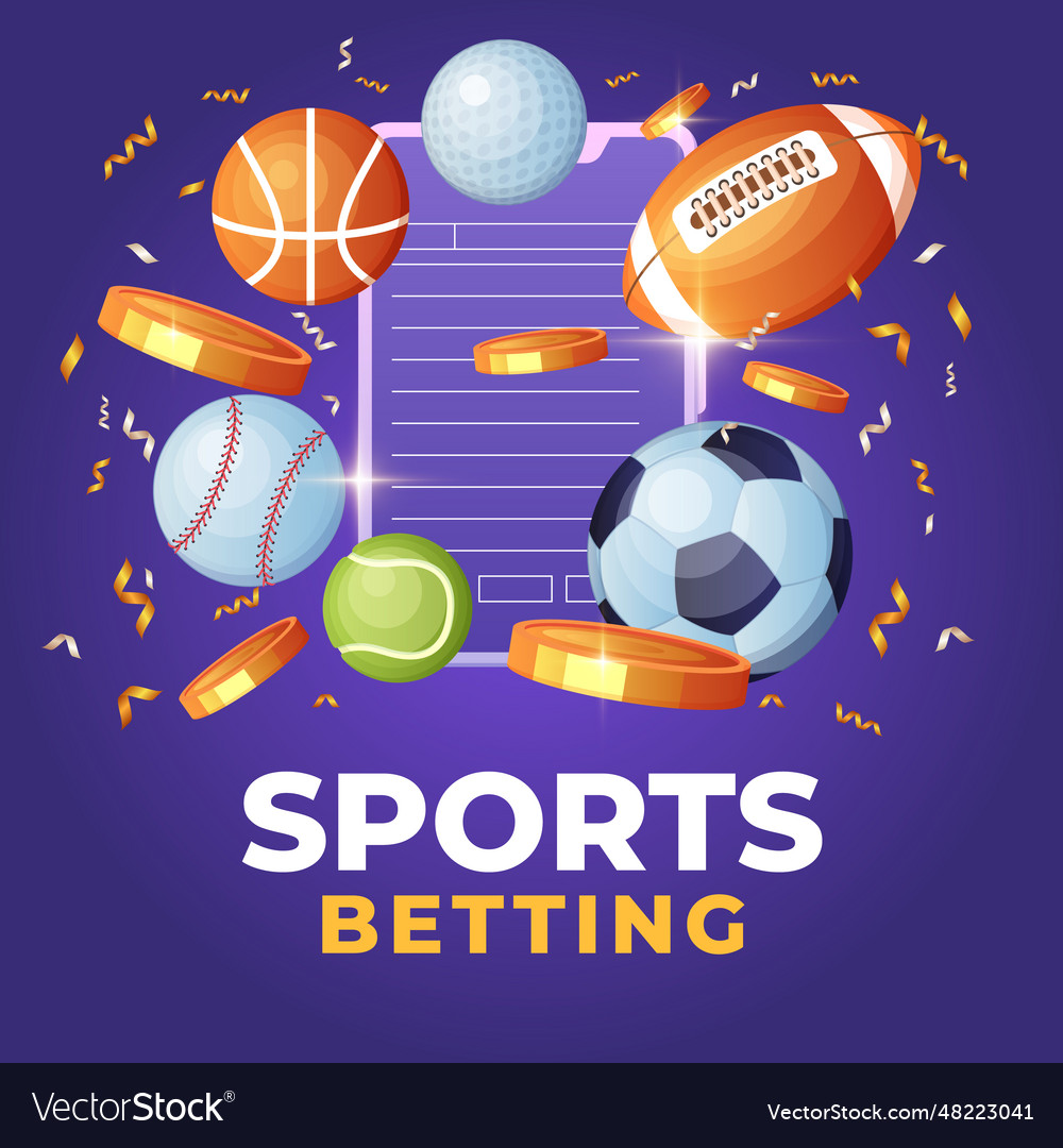 Gradient sports betting posts isolated on white Vector Image