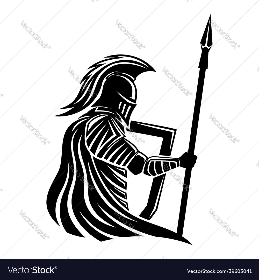 Knight icon with spear and shield