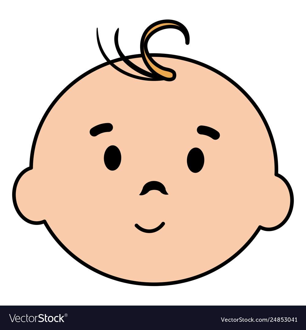 Little boy baby head character Royalty Free Vector Image