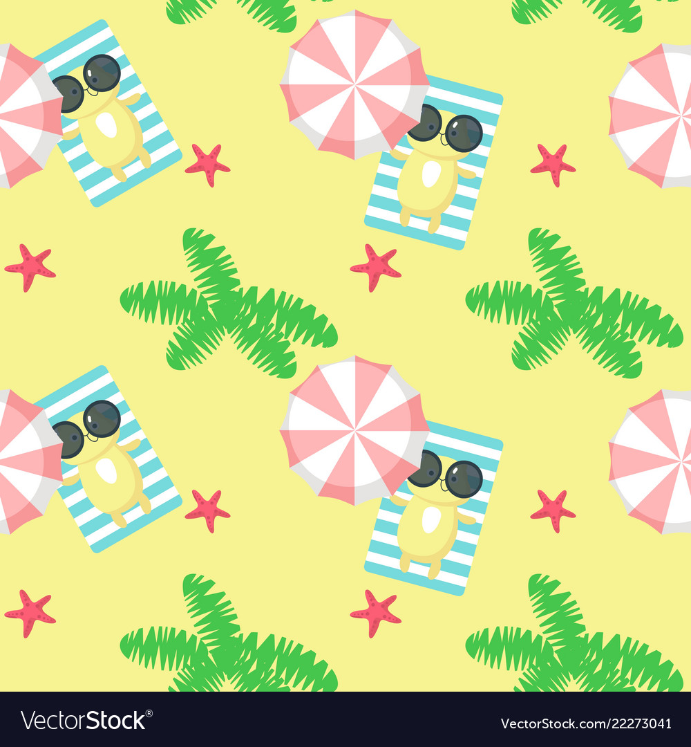 Seamless pattern with cute cat taking rest vector image Seamless pattern with cute cat taking rest