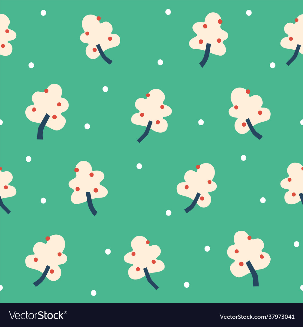 Simple berry tree seamless pattern Royalty Free Vector Image