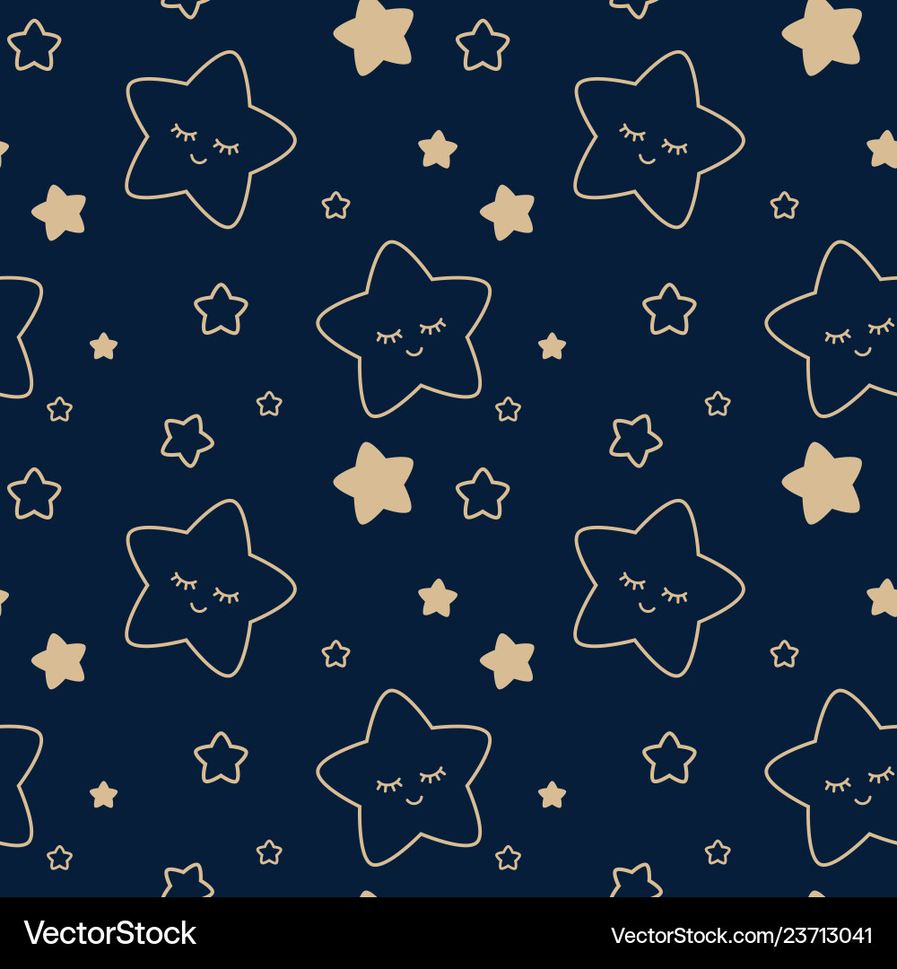 Starry sky seamless children pattern Royalty Free Vector
