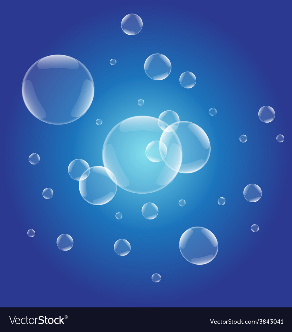 Water drops on blue background Royalty Free Vector Image