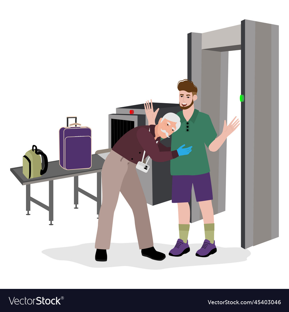 Airport transport security scan portal flat Vector Image
