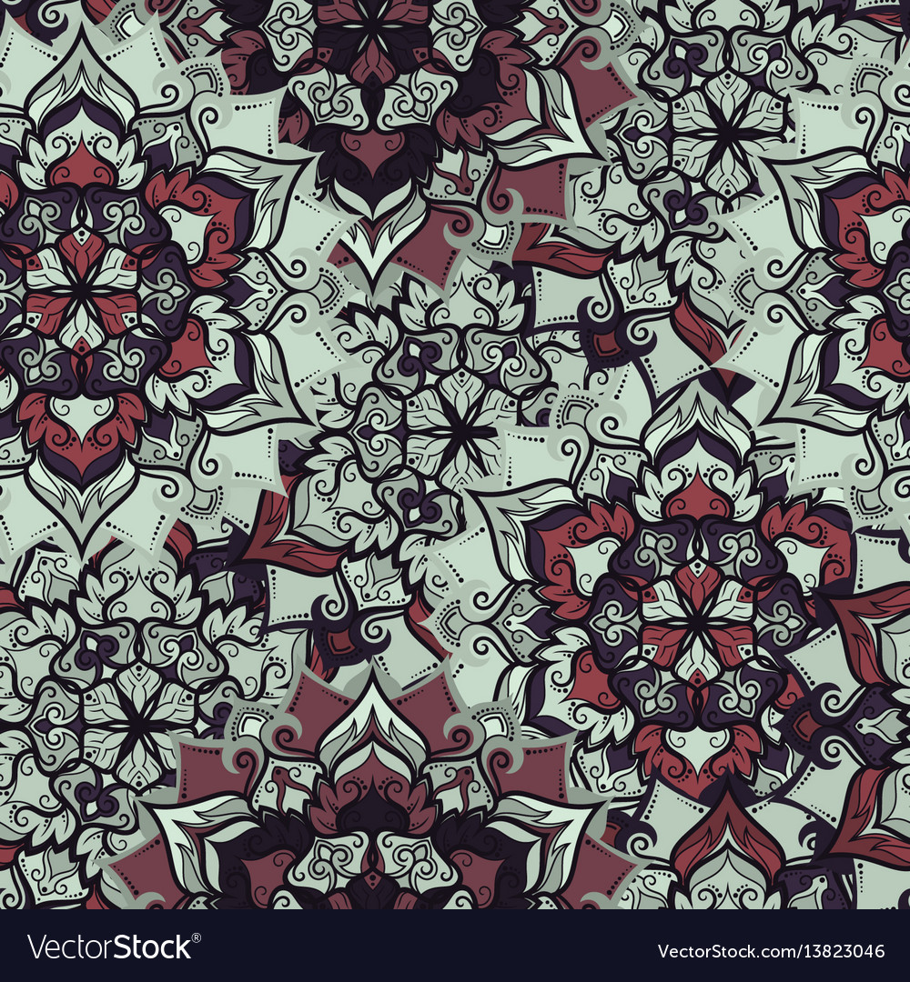 Boho flower pattern vector image Boho flower pattern