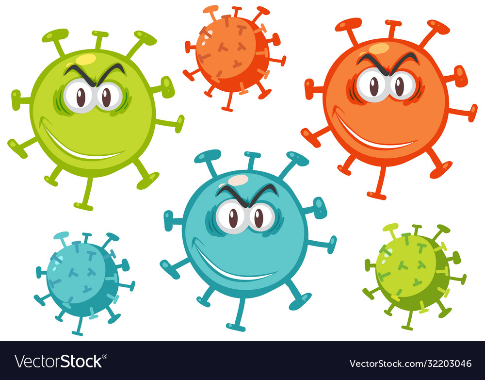 Coronavirus Emoticon And Emojis With Facial Vector Image