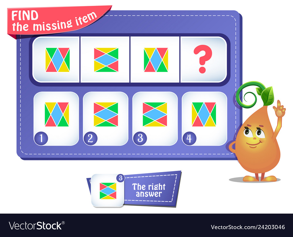 Educational Shapes Iq Comes Next Puzzle Royalty Free Vector