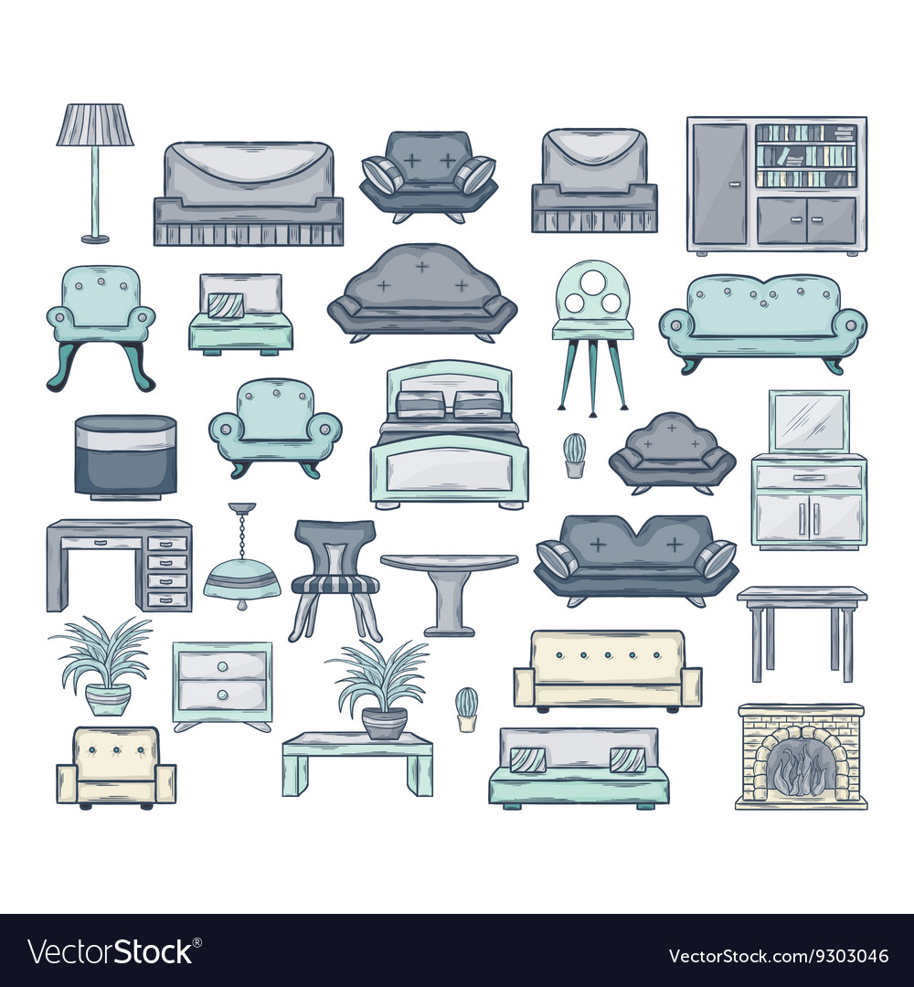 Furniture icon set