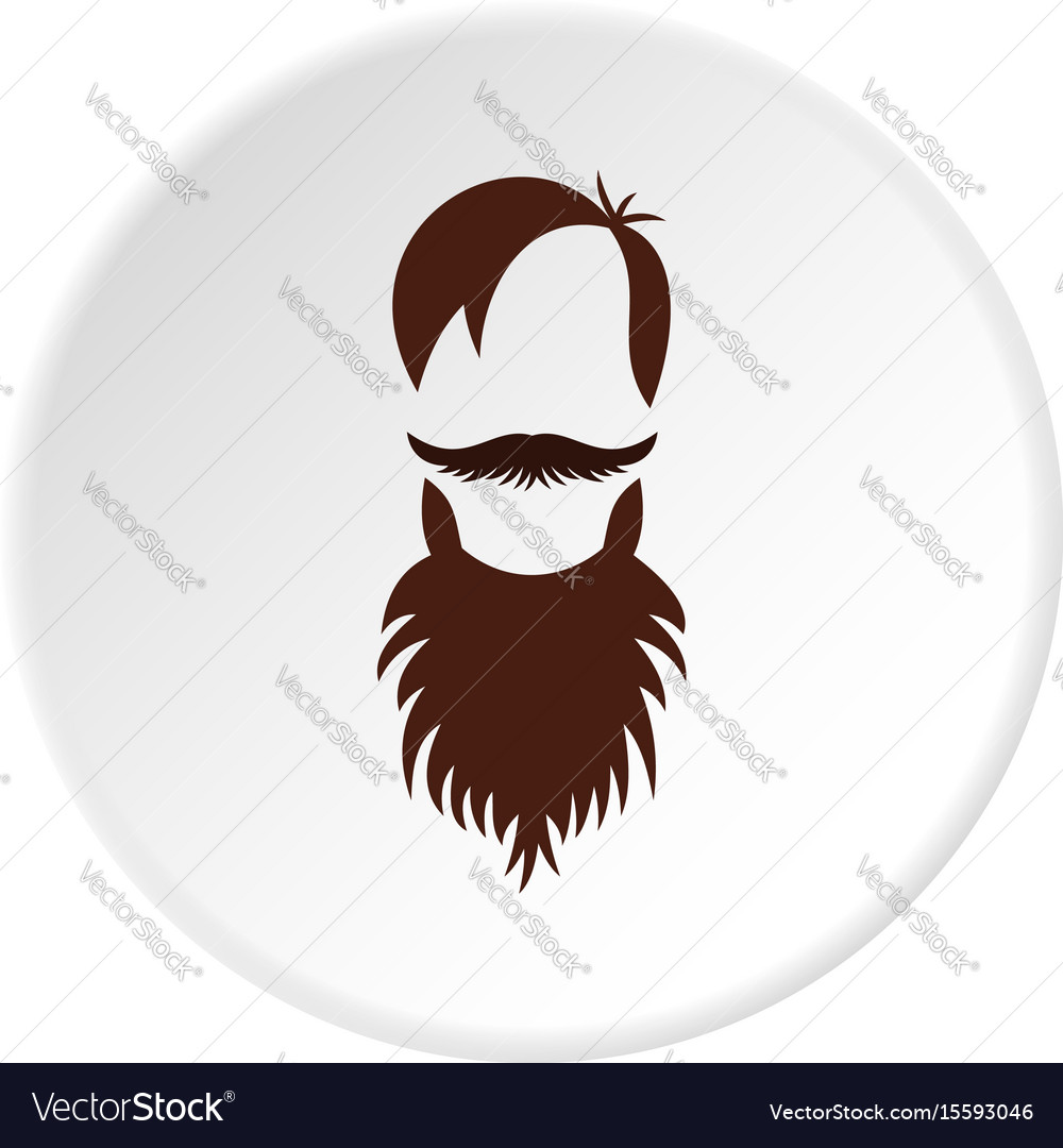 Men hairstyle with beard and mustache icon circle Vector Image