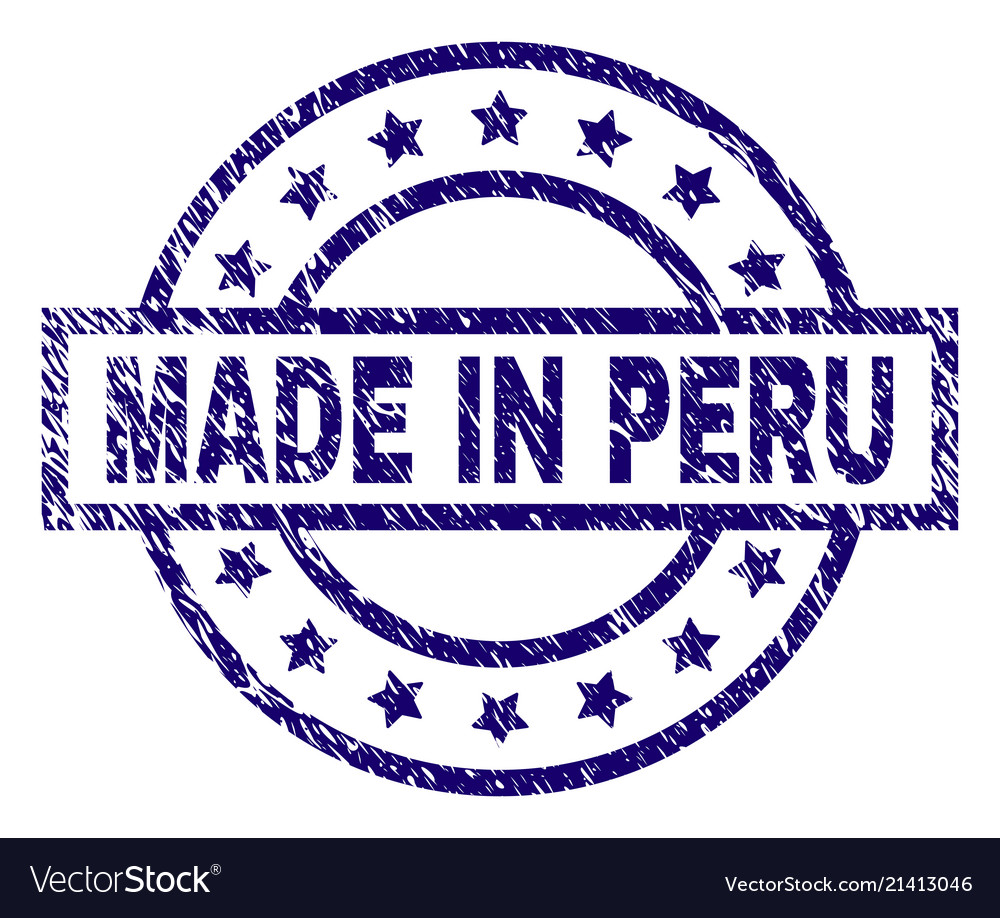 Scratched textured made in peru stamp seal