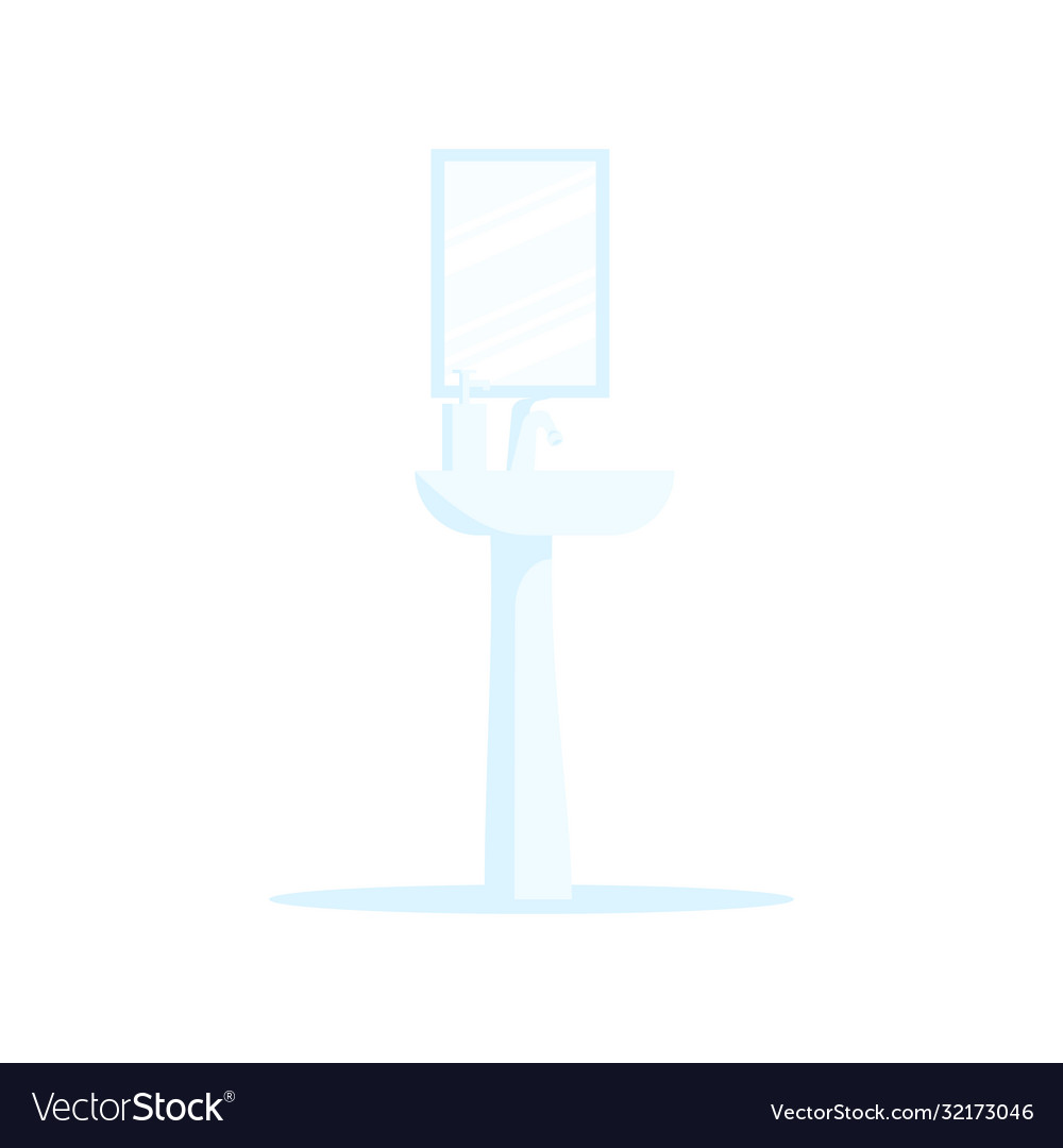 Wash basin semi flat rgb color Royalty Free Vector Image