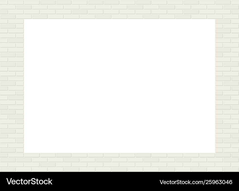 White brick wall frame or background Royalty Free Vector