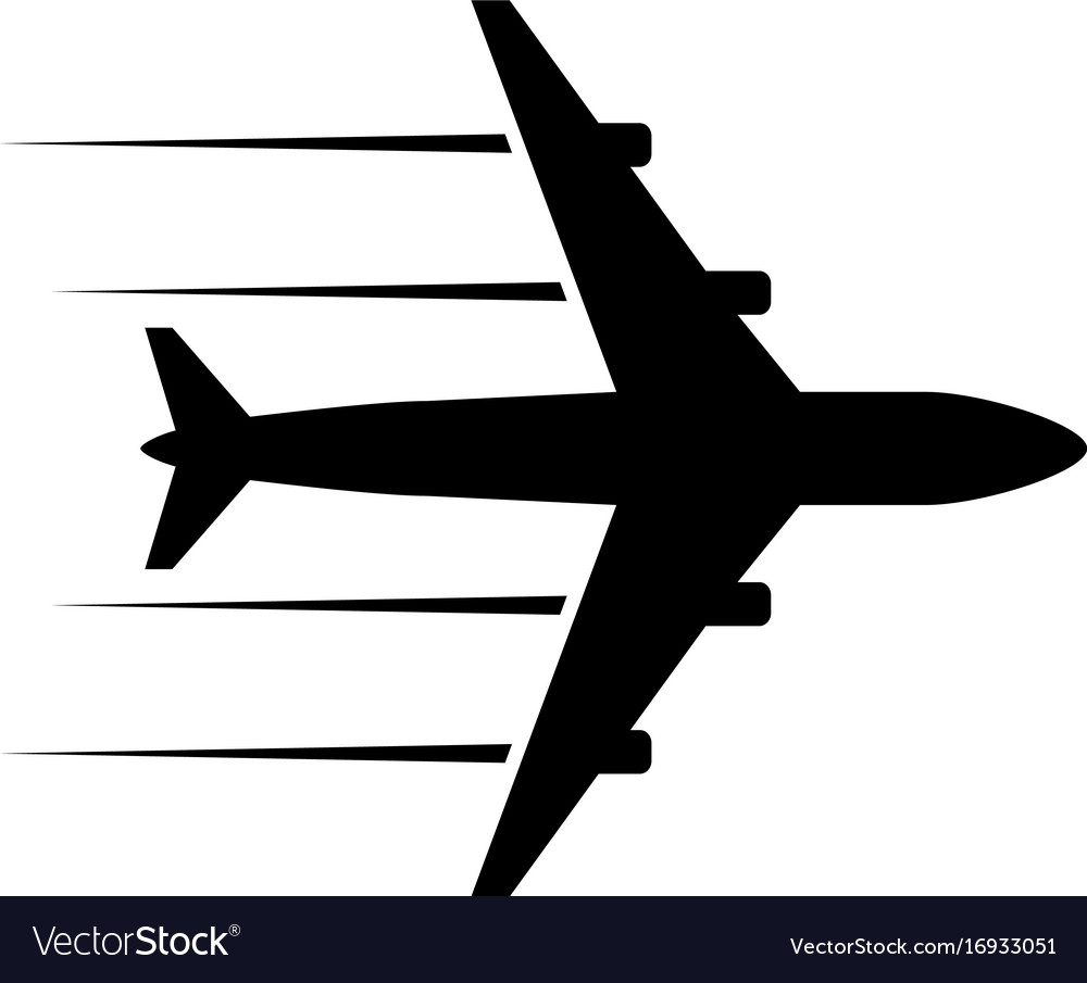 Download Black icon plane Royalty Free Vector Image - VectorStock