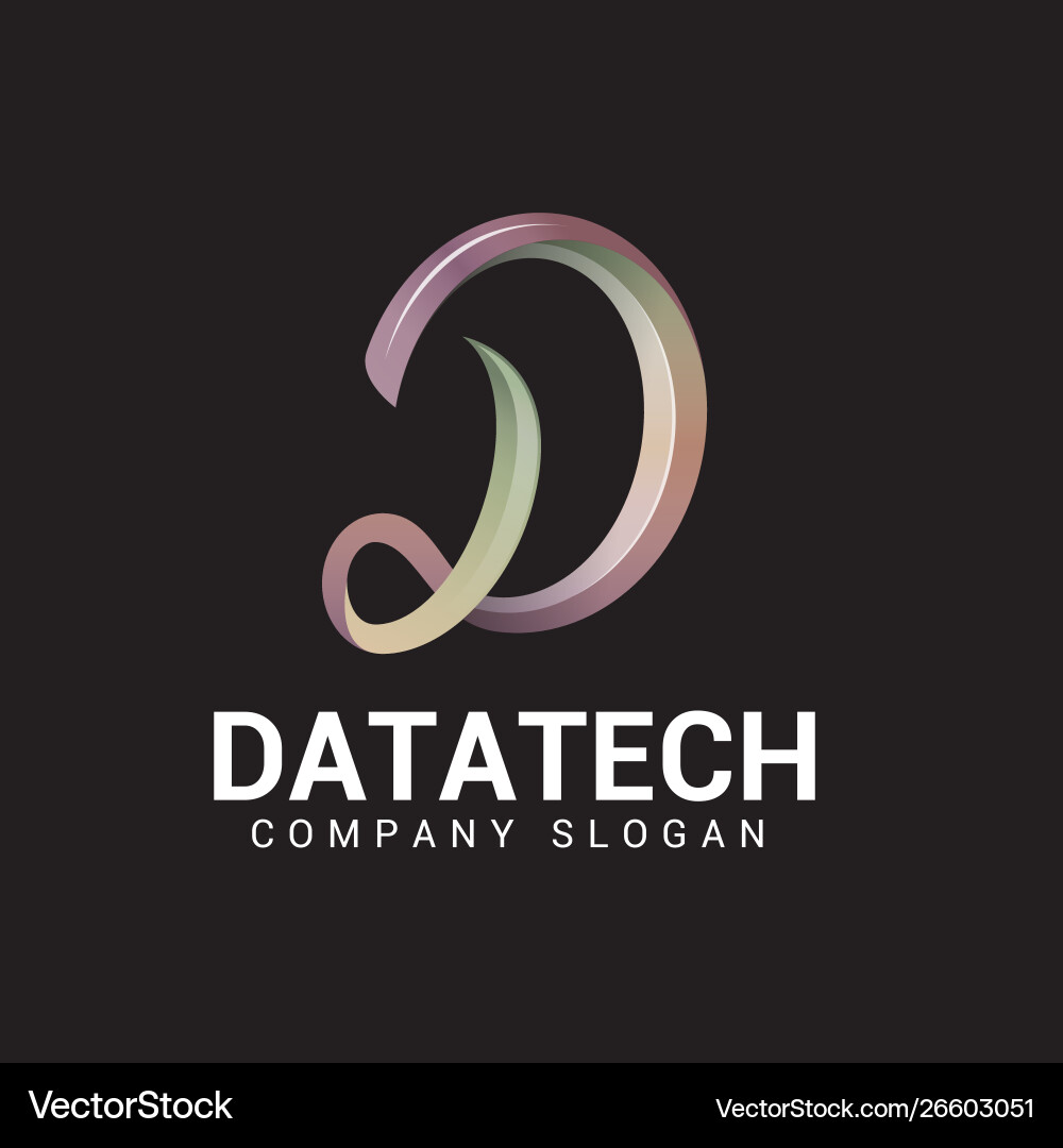Datatech logo design Royalty Free Vector Image