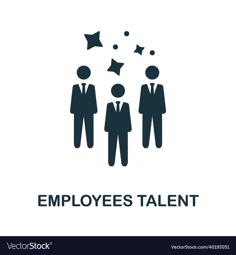 Employees talent icon monochrome sign from Vector Image