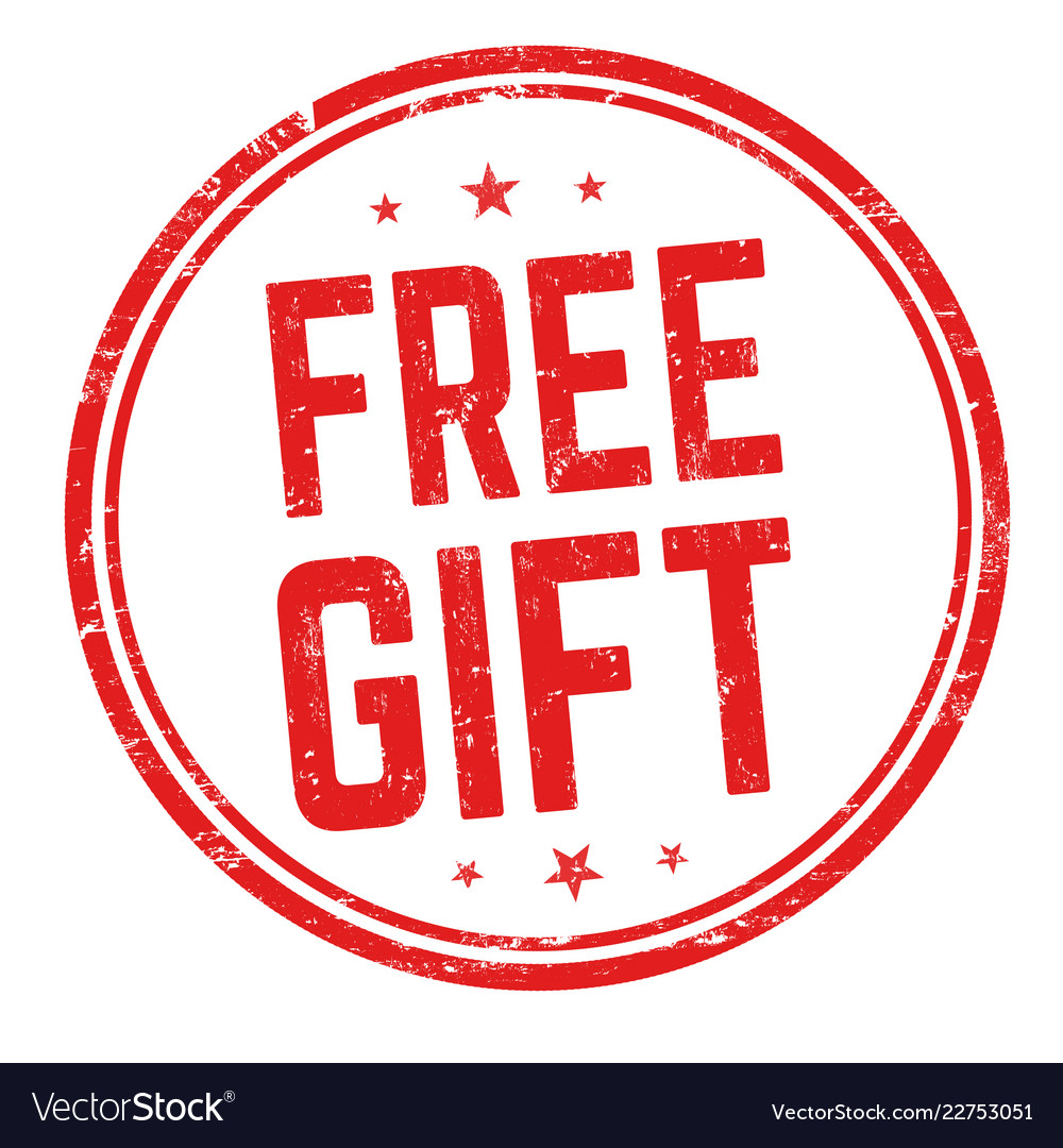 Free gift sign or stamp Royalty Free Vector Image