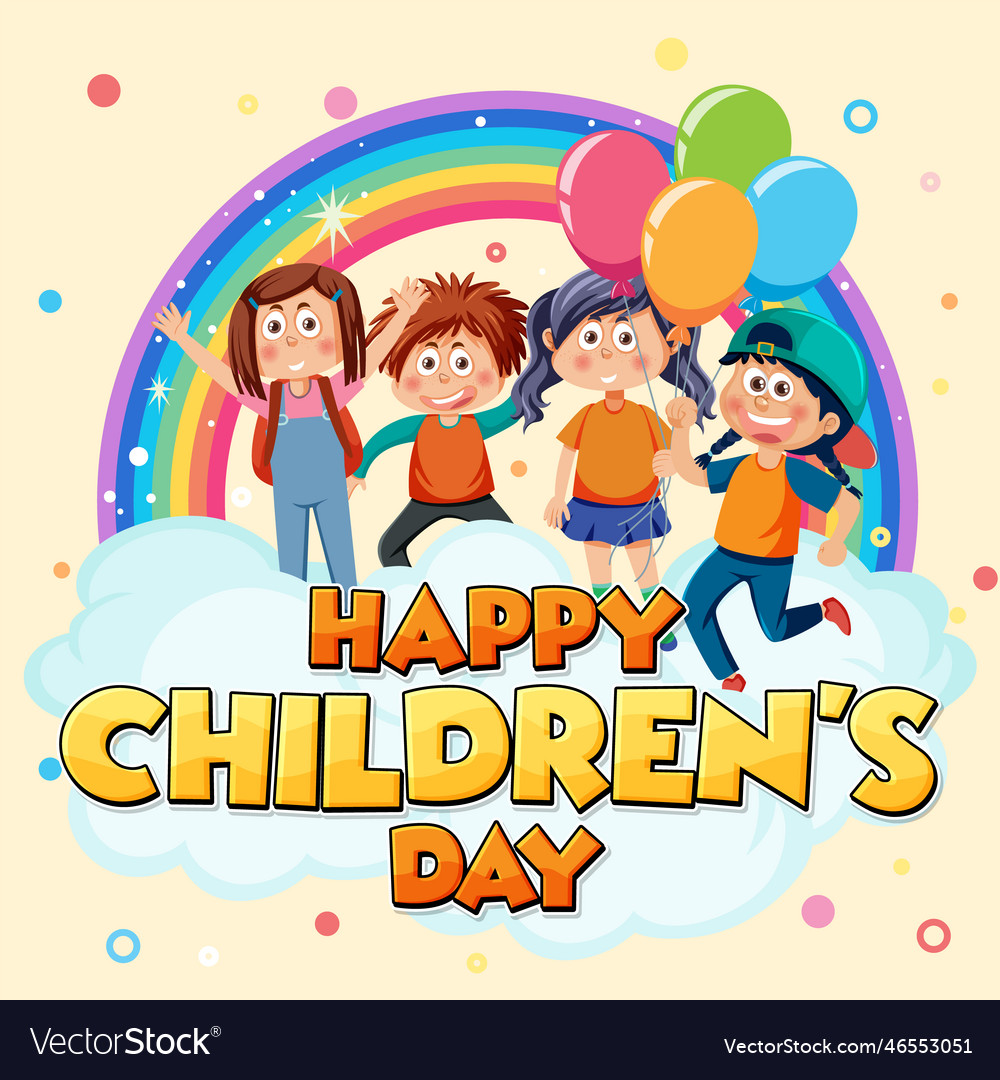 Happy children day banner Royalty Free Vector Image