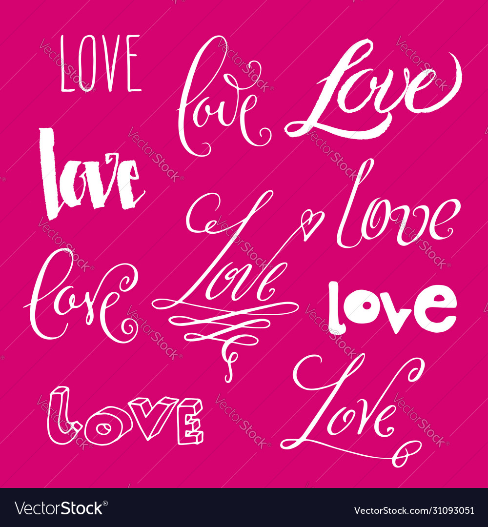 Misc Love Lettering Royalty Free Vector Image Vectorstock