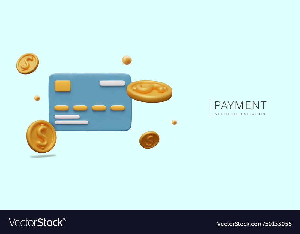 3d Kreditkarte schwimmende Goldmünzen online