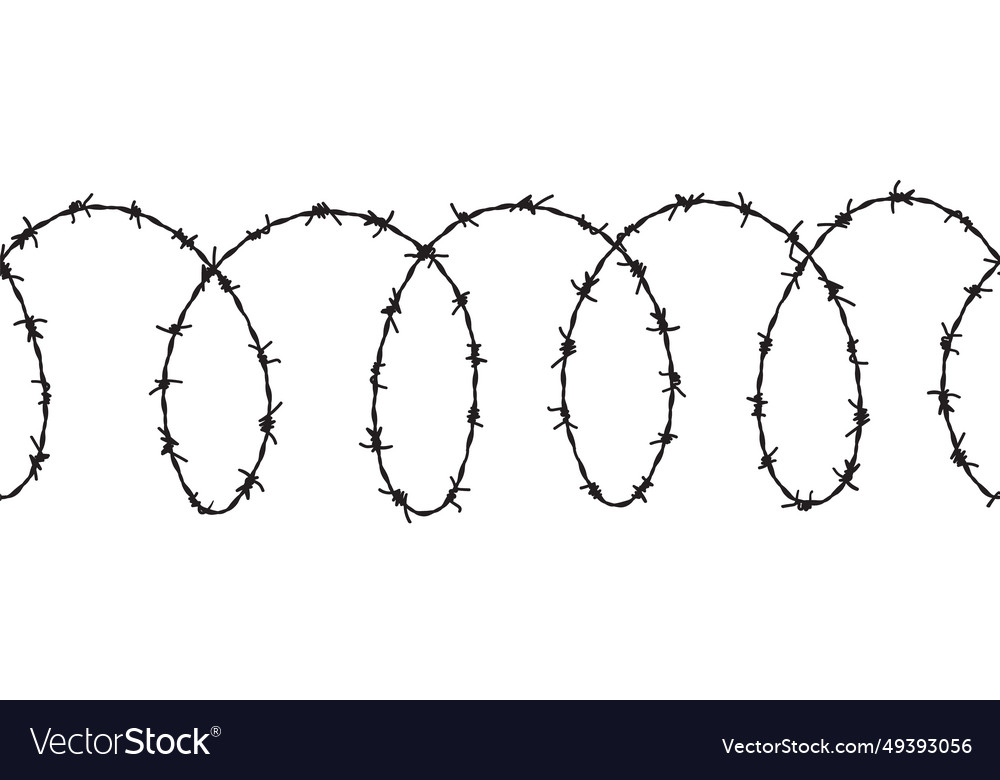 Barbed seamless wire fence barbwire border