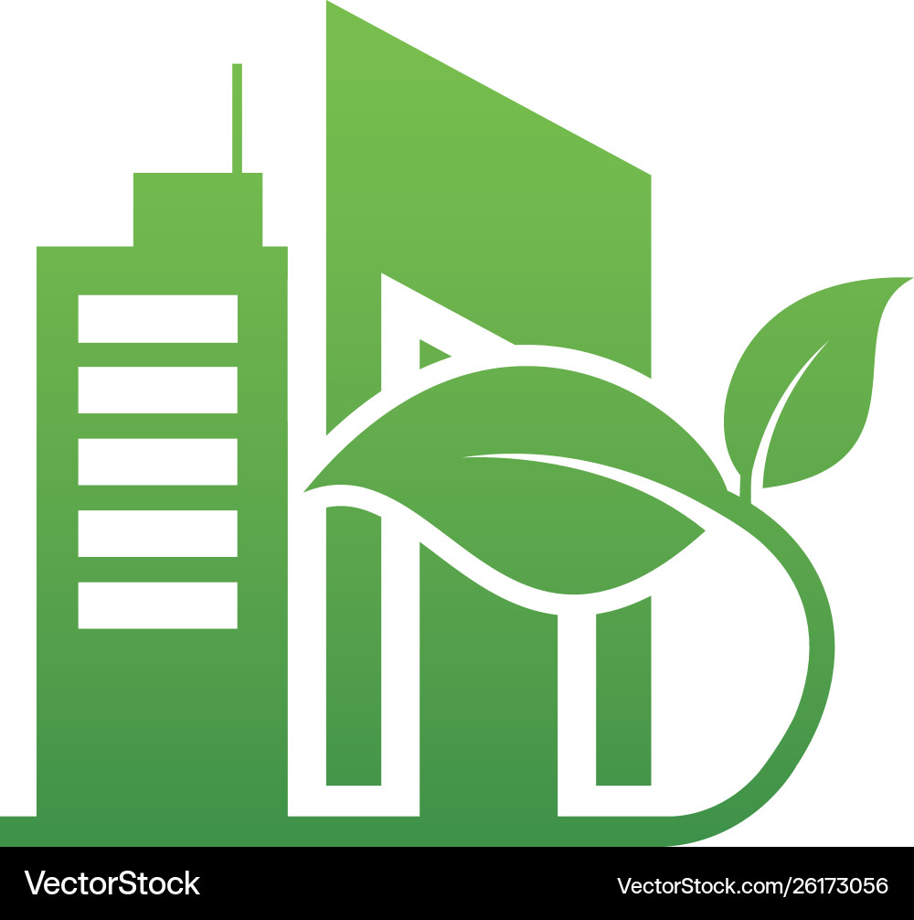 Building leaf logo template Royalty Free Vector Image