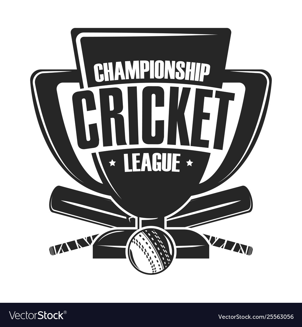 Premium Vector  Cricket championship logo badge black white color