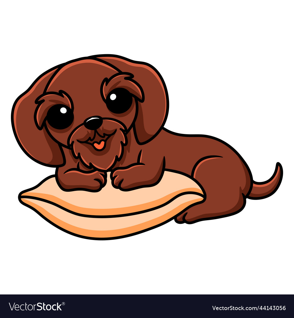 Cute pudelpointer dog cartoon on the pillow Vector Image