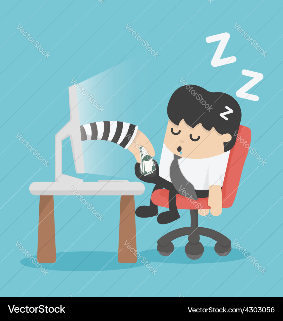 Hacked computer Royalty Free Vector Image - VectorStock