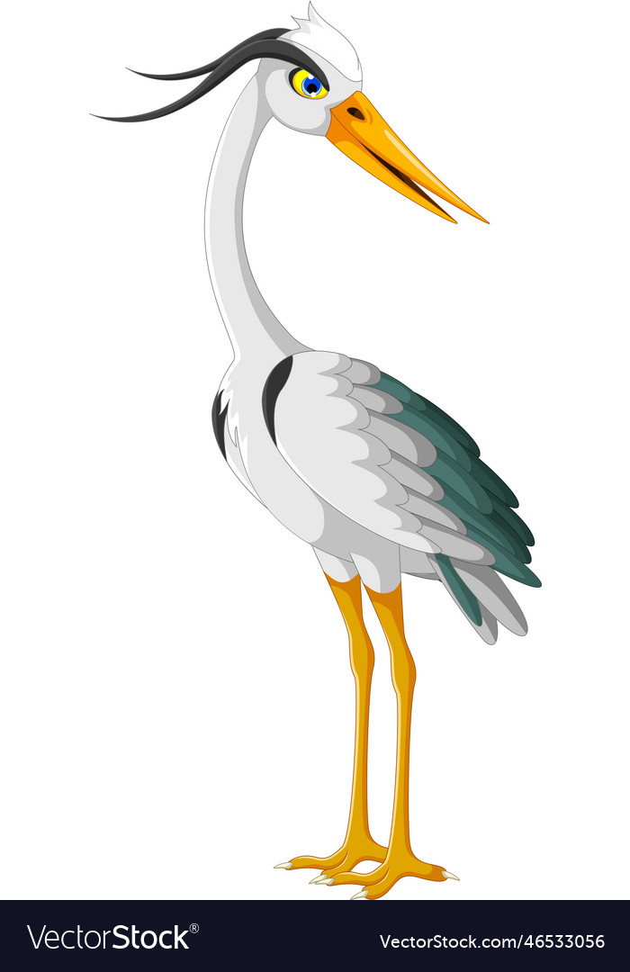 Heron cartoon concept Royalty Free Vector Image