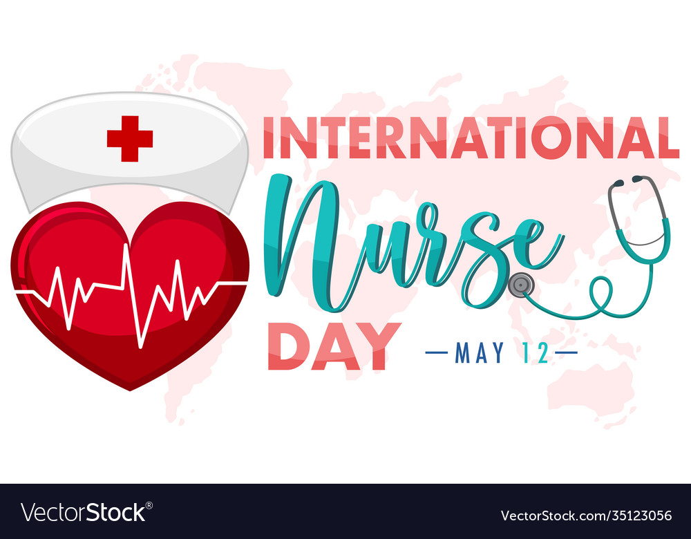 International nurse day logo with nurses cap Vector Image