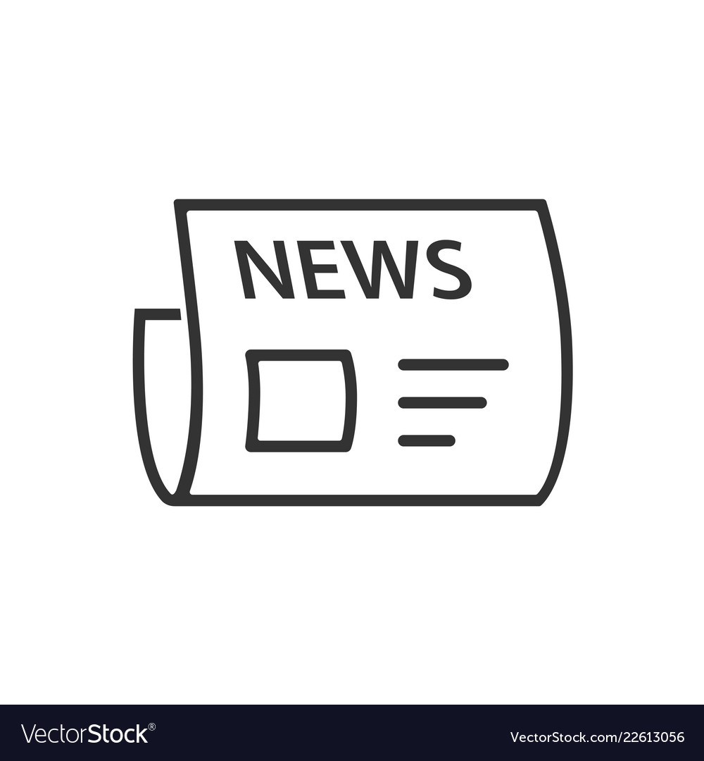 News Line Icon On A White Background Royalty Free Vector