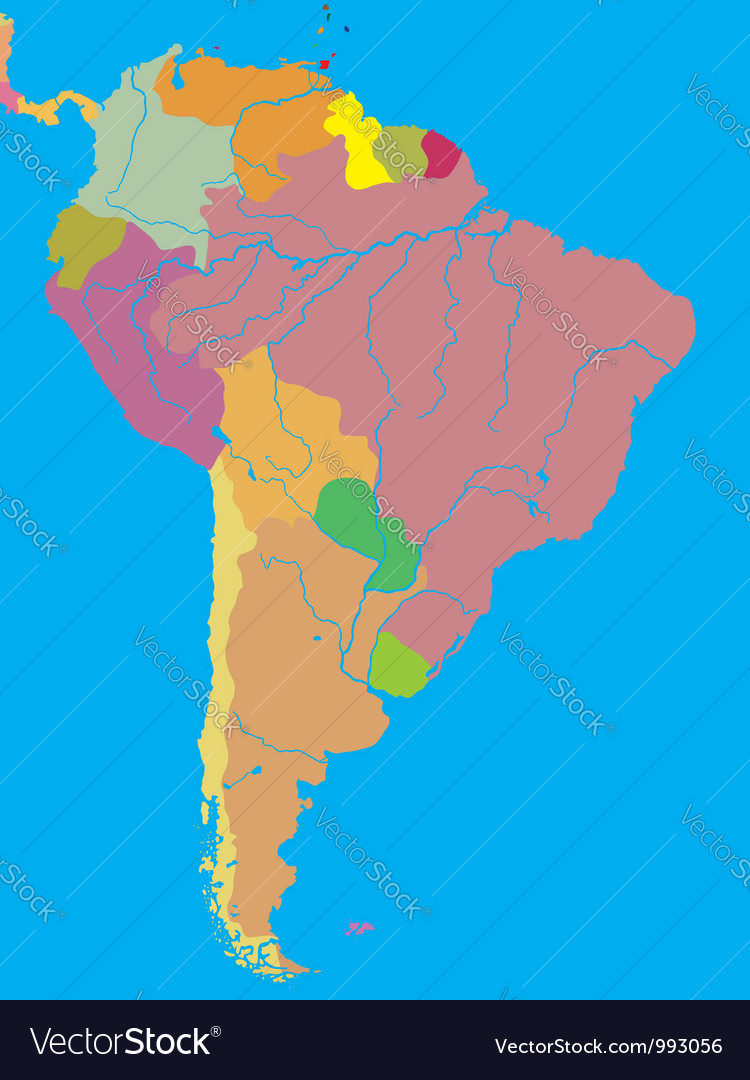 Political map of south america Royalty Free Vector Image
