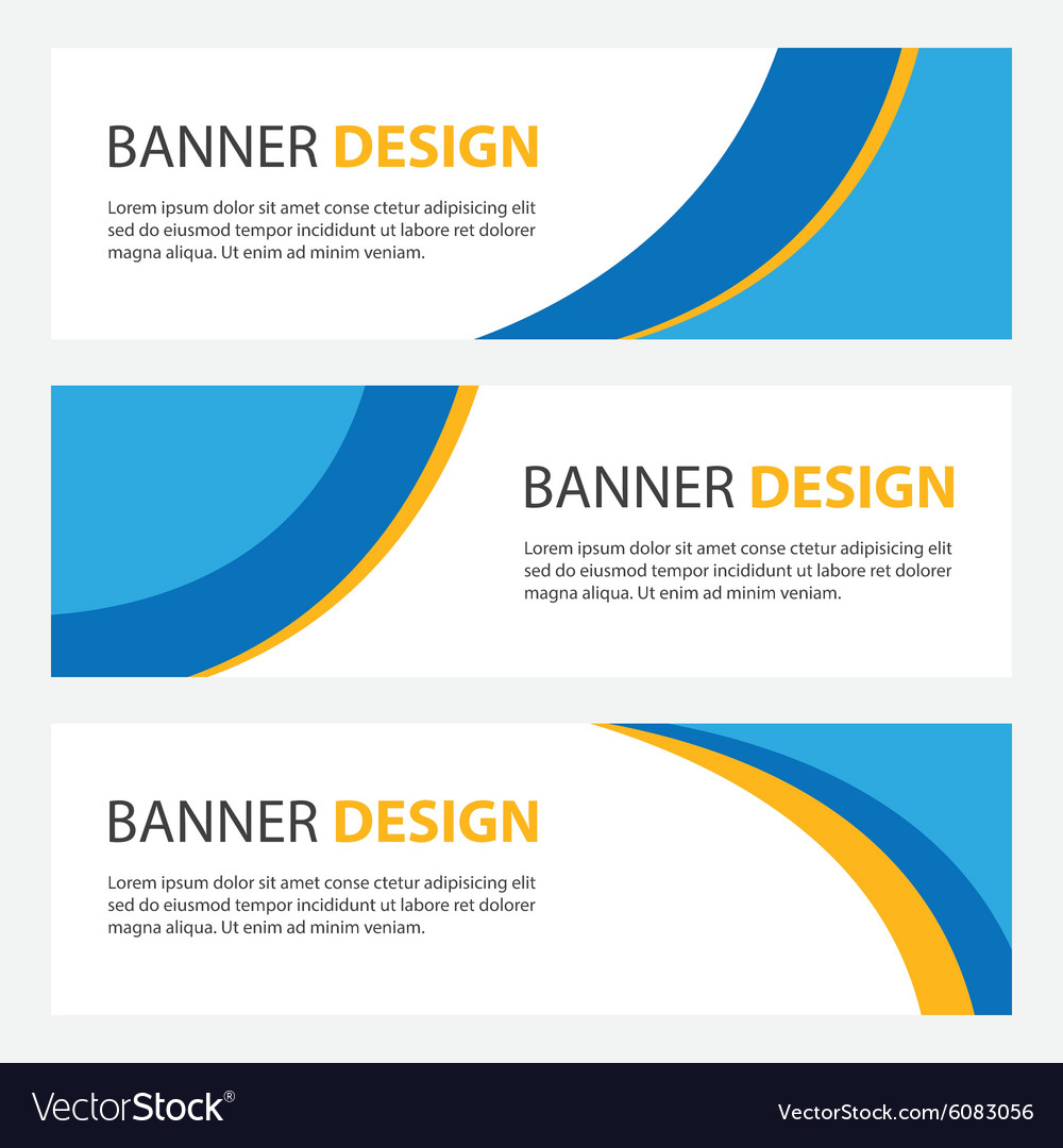 Set of three header designs business Royalty Free Vector
