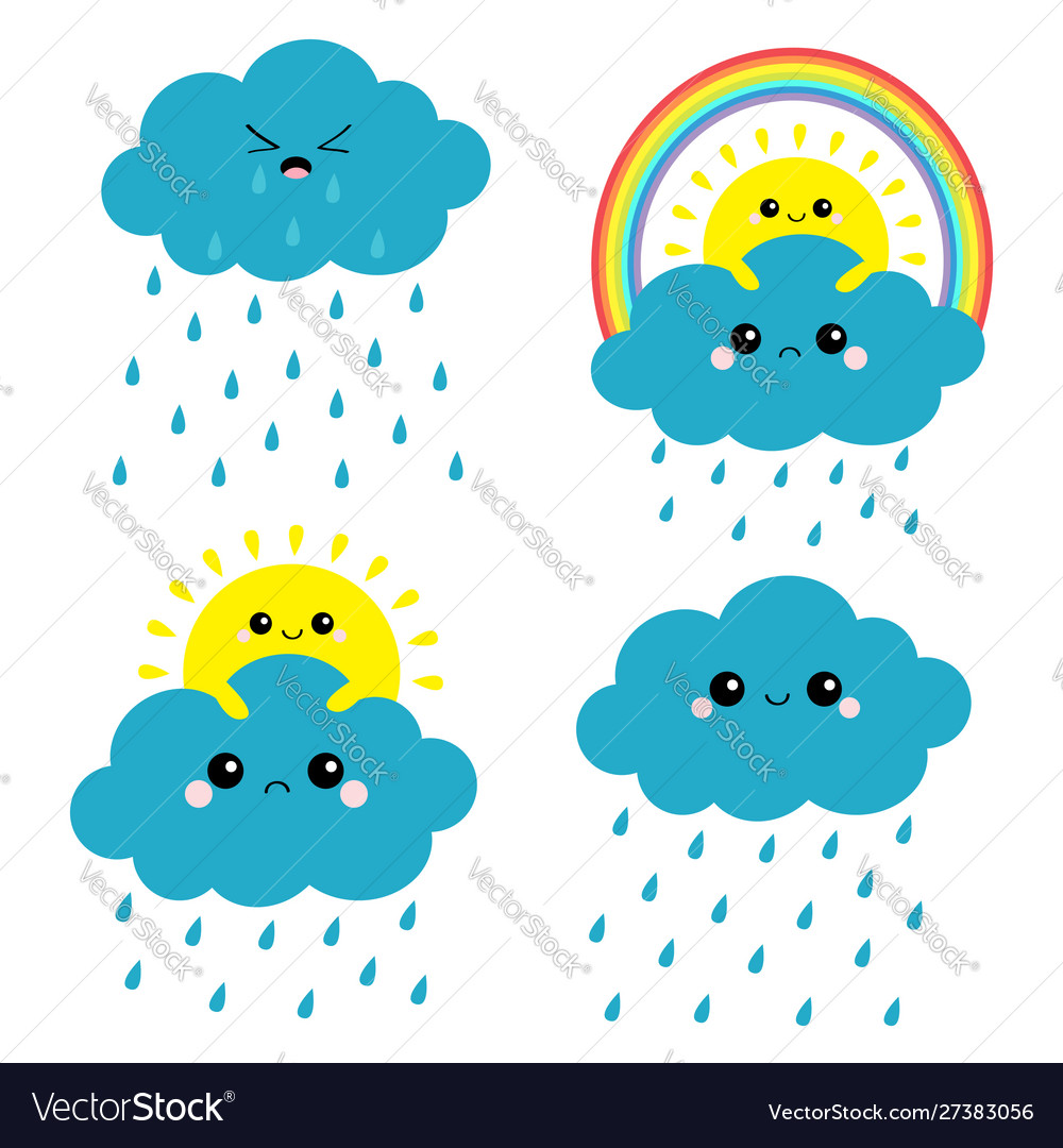 Blue rainbow friends vector Stock Vector