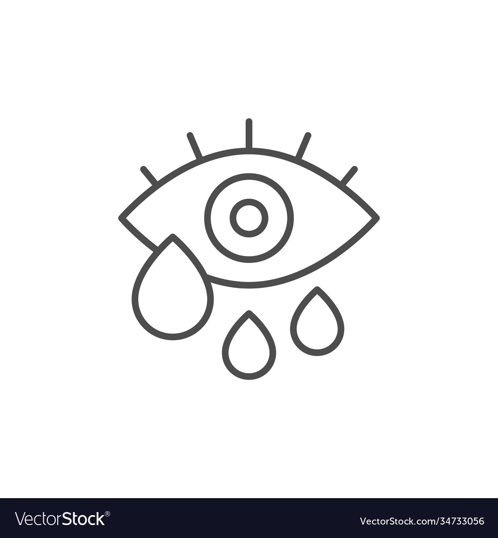 Eye with tears Royalty Free Vector Image - VectorStock