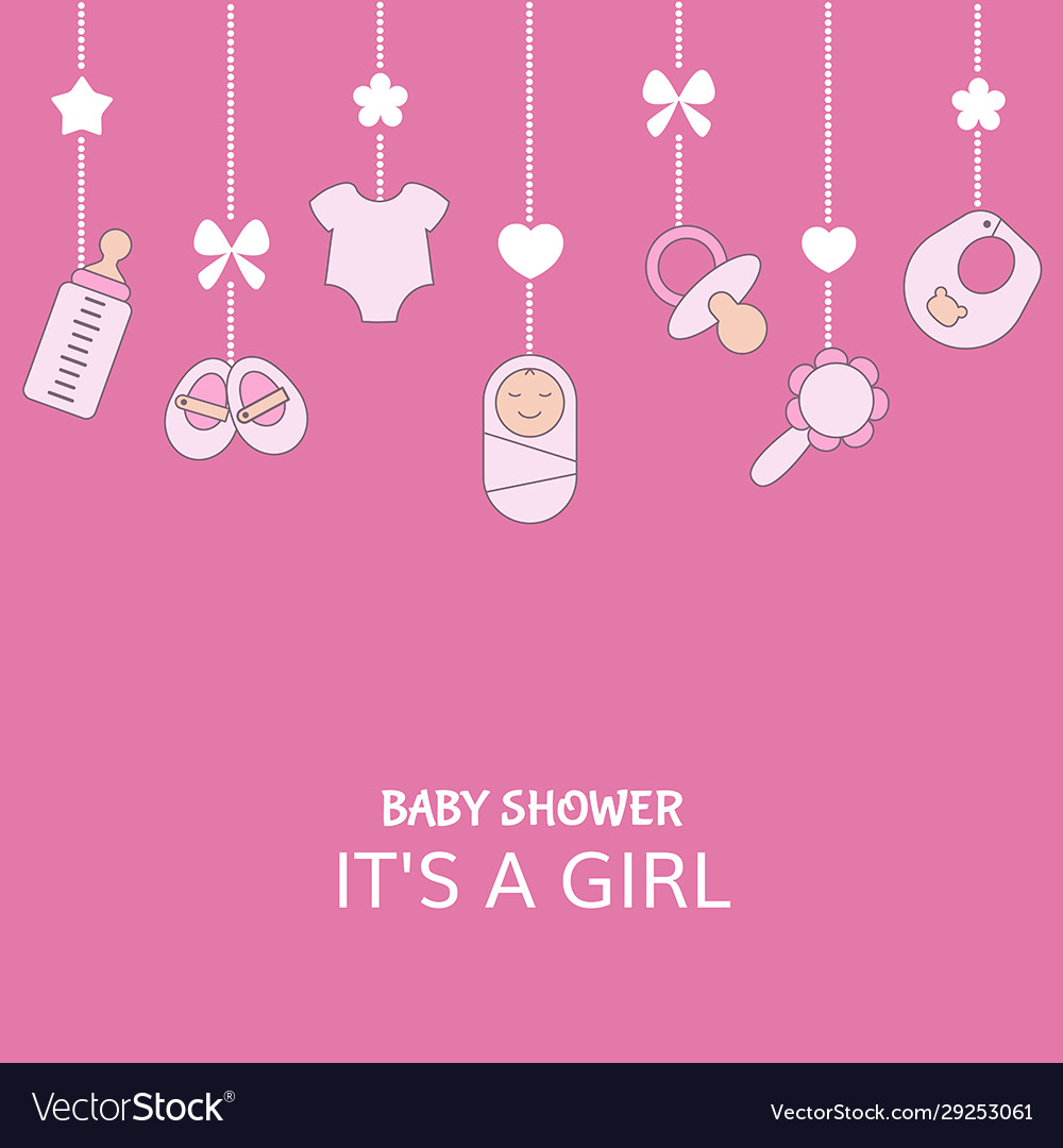 Baby shower invitation card Royalty Free Vector Image